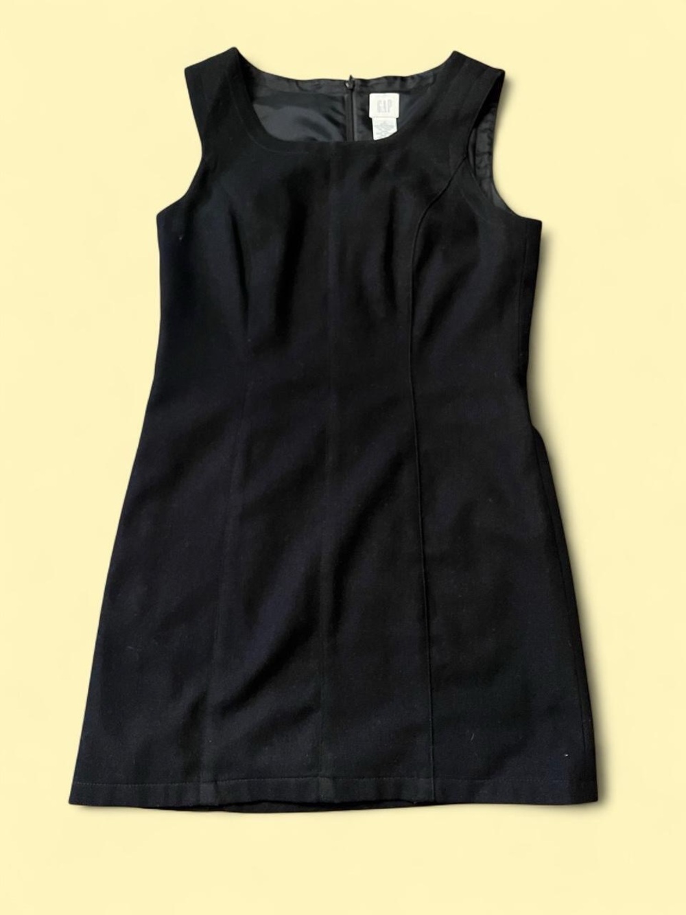 Vintage 1990s/Y2K GAP Sleeveless Black Sheath Wool Mini Dress